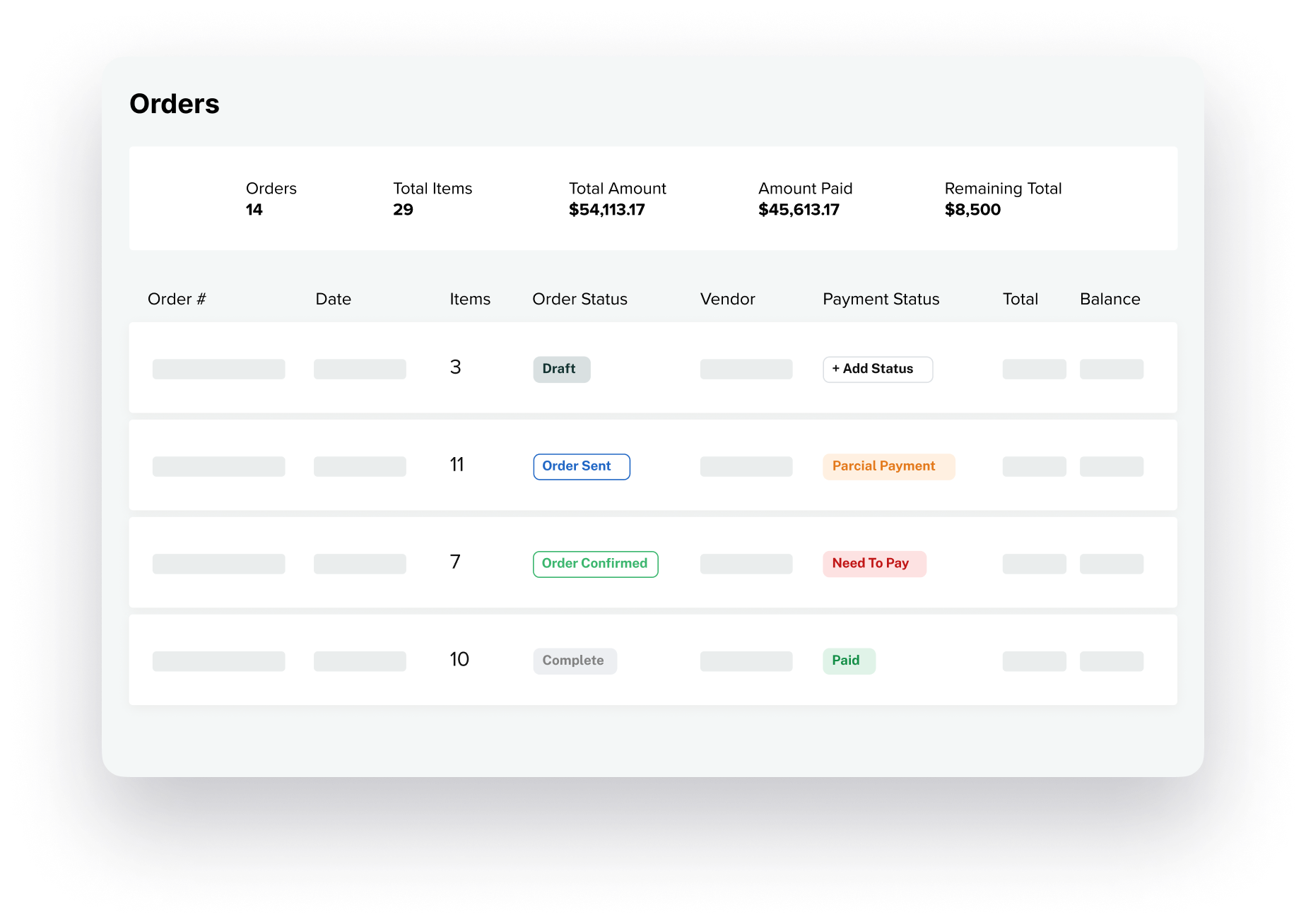Alcove order management and PO workflow