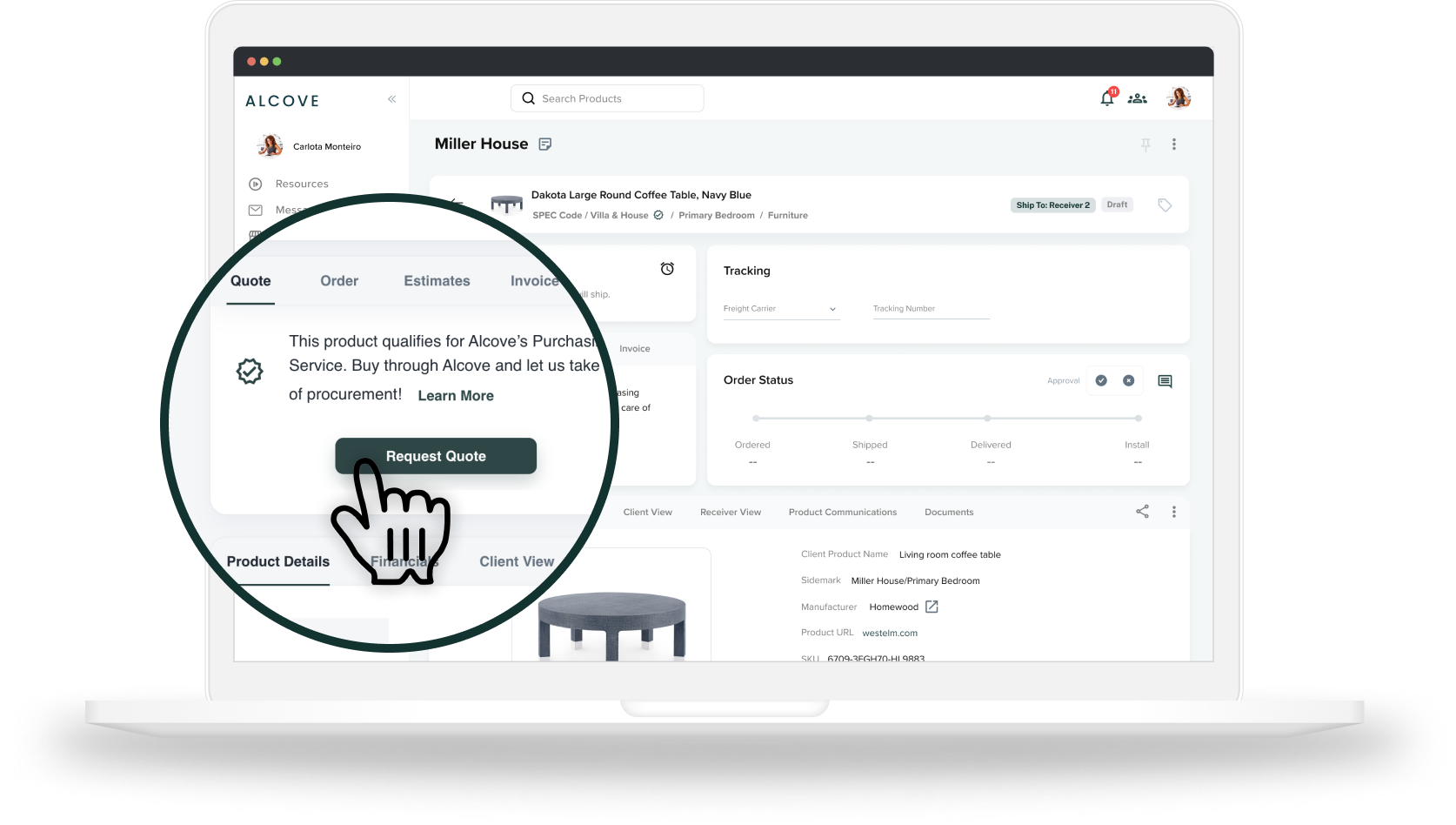 Alcove purchasing service and delegated procurement